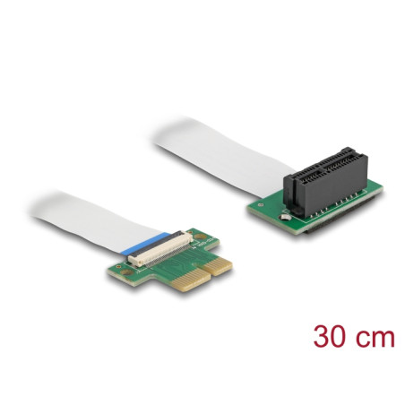 Delock Riser Karte PCI Express x1 Stecker zu x1 Slot 90° gewinkelt mit FPC Kabel 30 cm