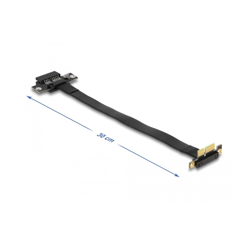 Delock Riser Karte PCI Express x1 Stecker 90° gewinkelt zu x1 Slot mit Kabel 30 cm