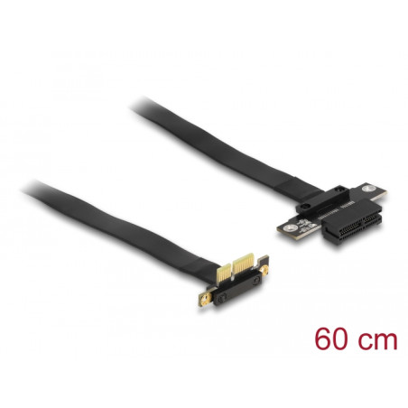 Delock Riser Karte PCI Express x1 Stecker 90° gewinkelt zu x1 Slot mit Kabel 60 cm