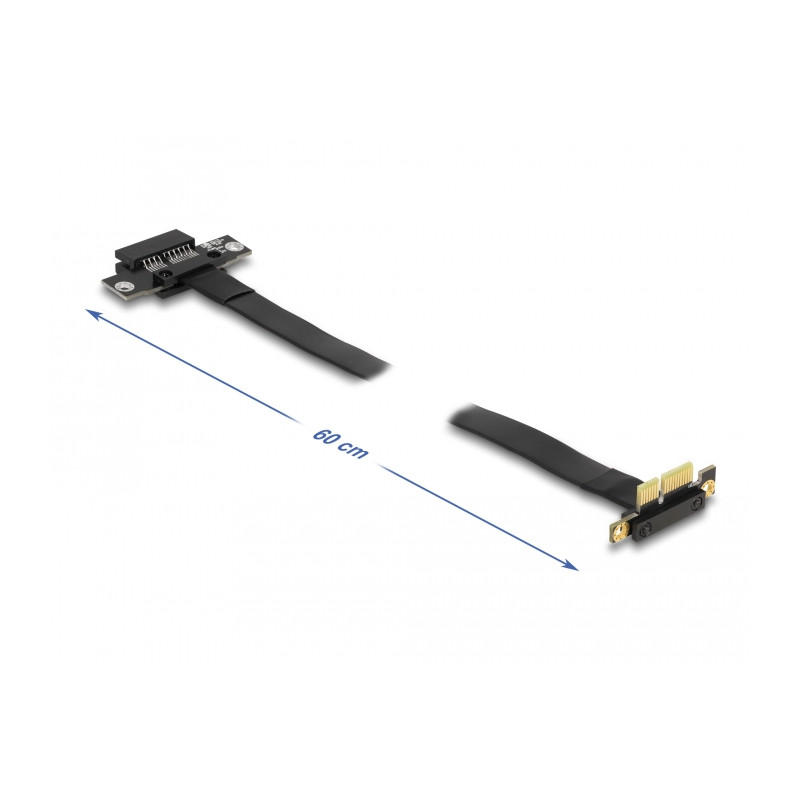 Delock Riser Karte PCI Express x1 Stecker 90° gewinkelt zu x1 Slot mit Kabel 60 cm