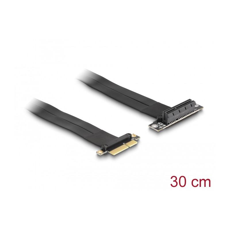 Delock Riser Karte PCI Express x4 Stecker zu x4 Slot 90° gewinkelt mit Kabel 30 cm