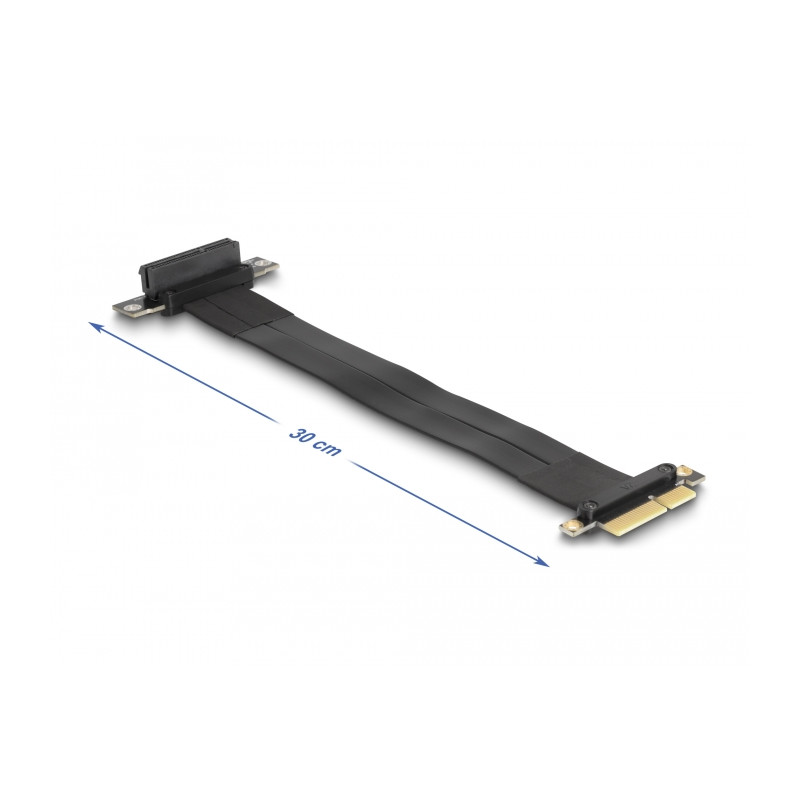Delock Riser Karte PCI Express x4 Stecker zu x4 Slot 90° gewinkelt mit Kabel 30 cm