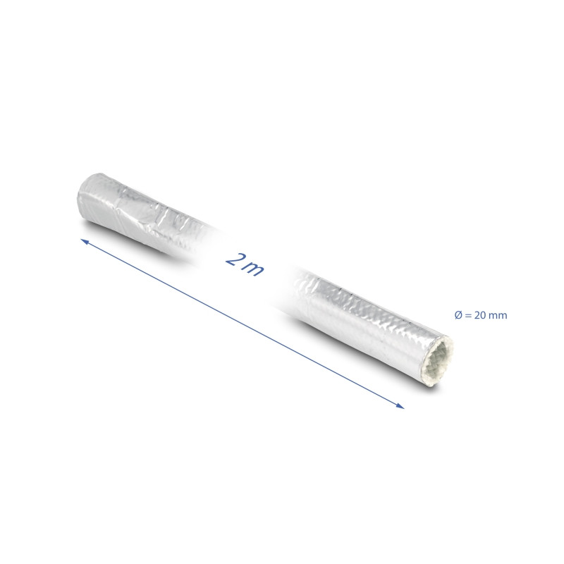 Delock Kabelschlauch aus Glasfasergeflecht und Aluminium 2 m x 20 mm