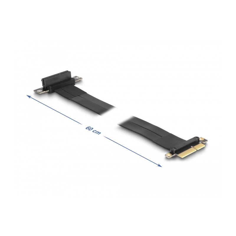 Delock Riser Karte PCI Express x4 Stecker zu x4 Slot 90° gewinkelt mit Kabel 60 cm