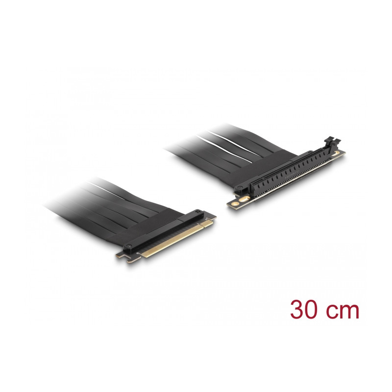 Delock Riser Karte PCI Express x16 Stecker zu x16 Slot 90° gewinkelt mit Kabel 30 cm