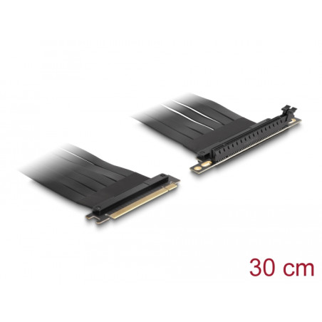 Delock Riser Karte PCI Express x16 Stecker zu x16 Slot 90° gewinkelt mit Kabel 30 cm