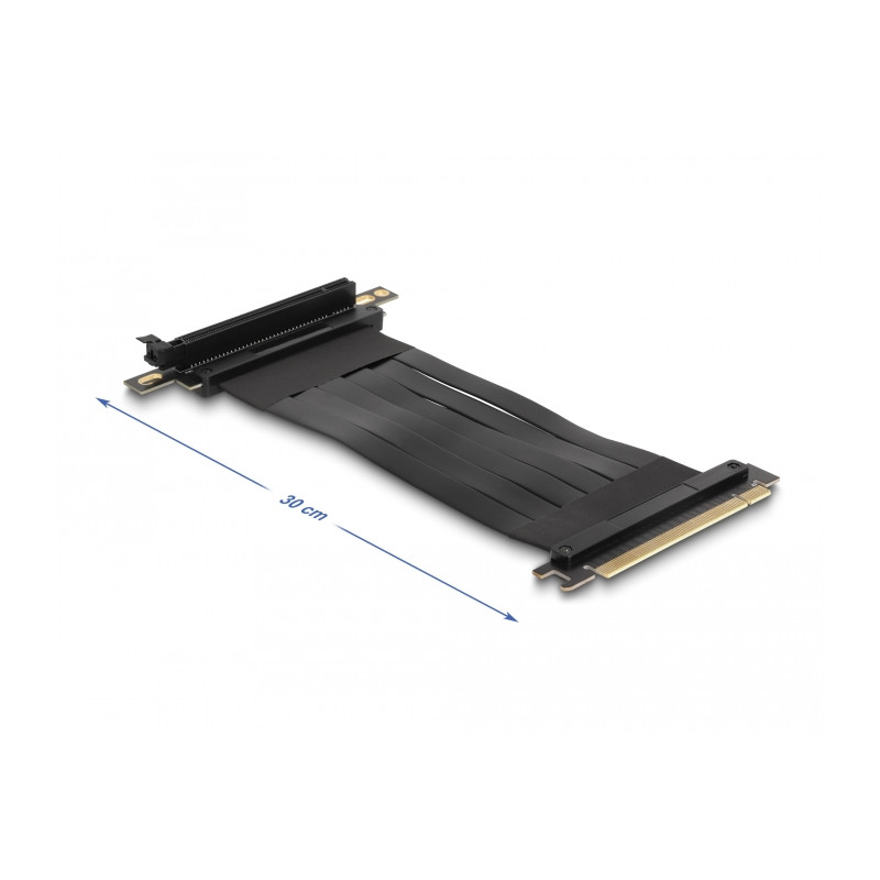 Delock Riser Karte PCI Express x16 Stecker zu x16 Slot 90° gewinkelt mit Kabel 30 cm