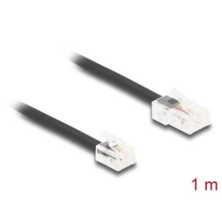 Delock Telefonkabel RJ45 Stecker zu RJ11 Stecker schwarz 1 m