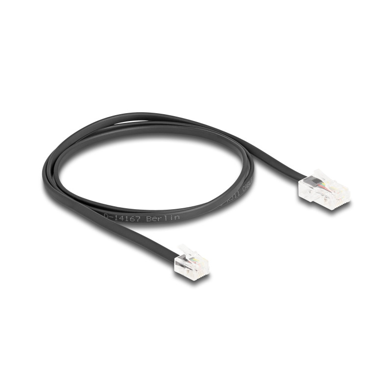 Delock Telefonkabel RJ45 Stecker zu RJ11 Stecker schwarz 1 m