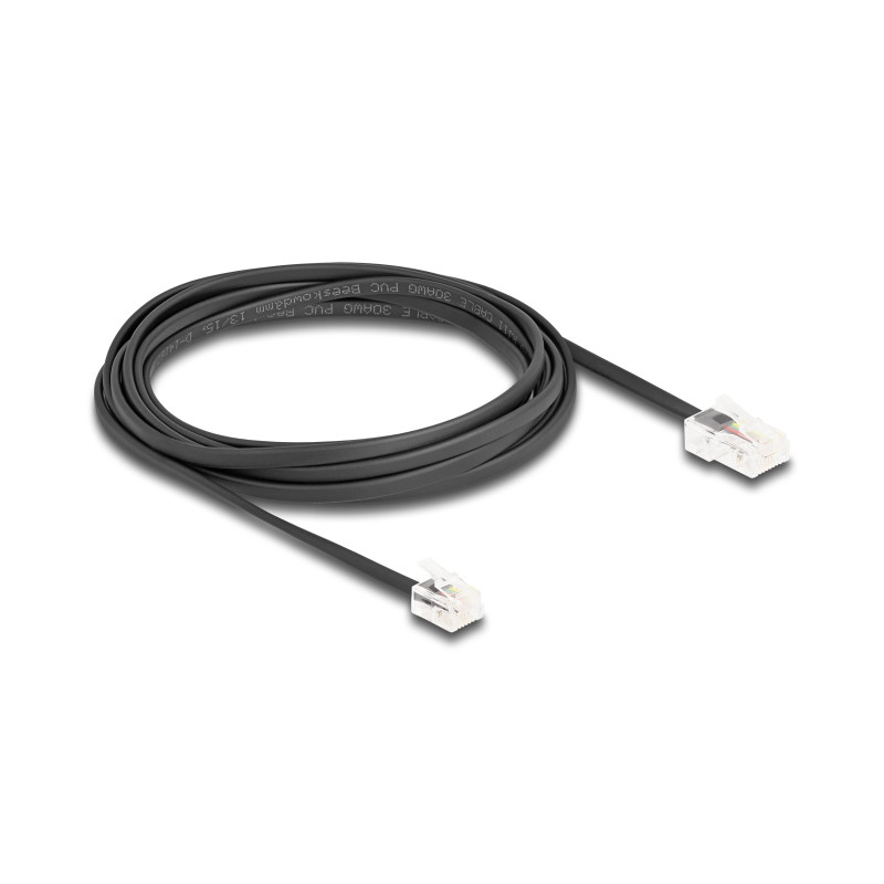 Delock Telefonkabel RJ45 Stecker zu RJ11 Stecker schwarz 3 m