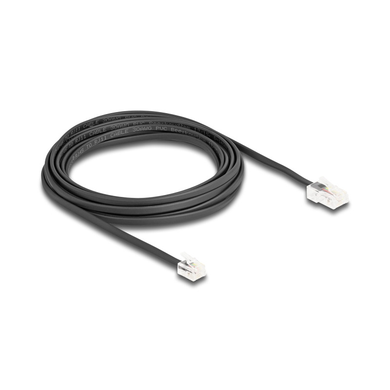 Delock Telefonkabel RJ45 Stecker zu RJ11 Stecker schwarz 5 m