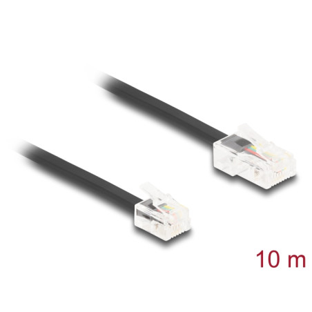 Delock Telefonkabel RJ45 Stecker zu RJ11 Stecker schwarz 10 m