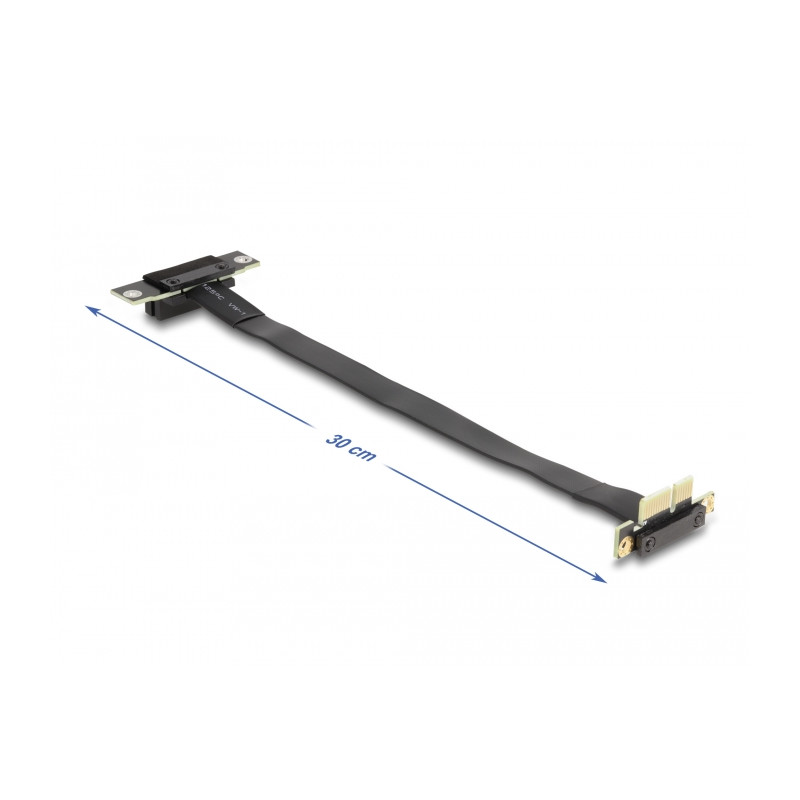 Delock Riser Karte PCI Express x1 Stecker 90° gewinkelt zu x1 Slot 90° gewinkelt mit Kabel 30 cm
