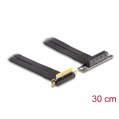 Delock Riser Karte PCI Express x4 Stecker 90° gewinkelt zu x4 Slot 90° gewinkelt mit Kabel 30 cm