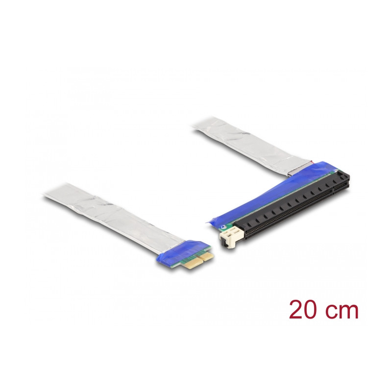 Delock Riser Karte PCI Express x1 Stecker zu x16 Slot mit Kabel 20 cm