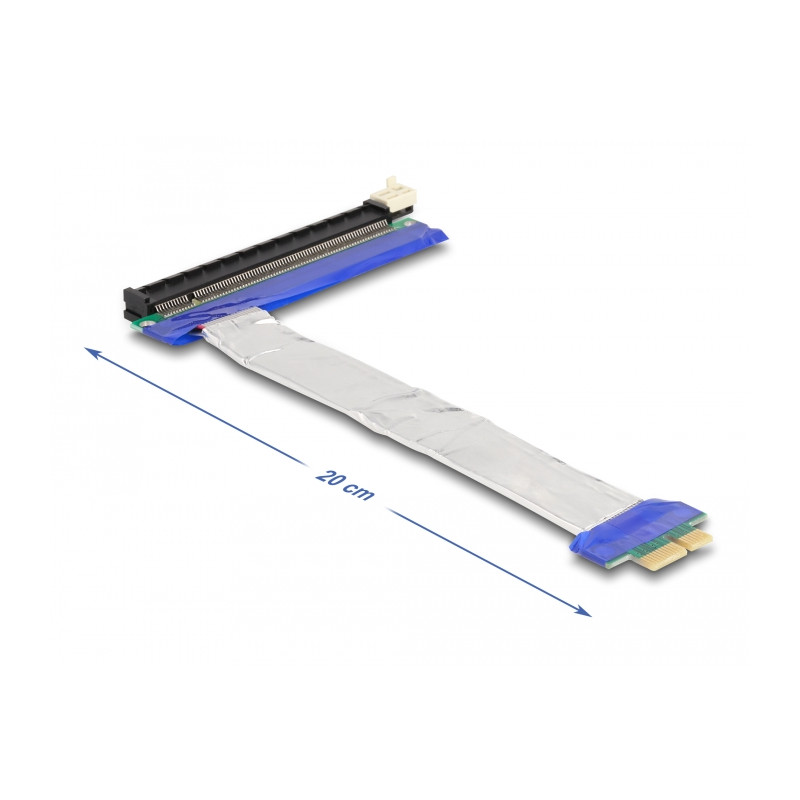 Delock Riser Karte PCI Express x1 Stecker zu x16 Slot mit Kabel 20 cm