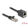 Delock Netzwerk Verlängerungskabel RJ45 Stecker zu RJ45 Buchse Cat.6A S/FTP 0,5 m schwarz