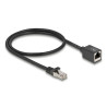 Delock Netzwerk Verlängerungskabel RJ45 Stecker zu RJ45 Buchse Cat.6A S/FTP 0,5 m schwarz
