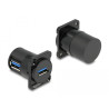 Delock D-Typ Modul USB 2.0 Typ-A Buchse zu Buchse 90° gewinkelt