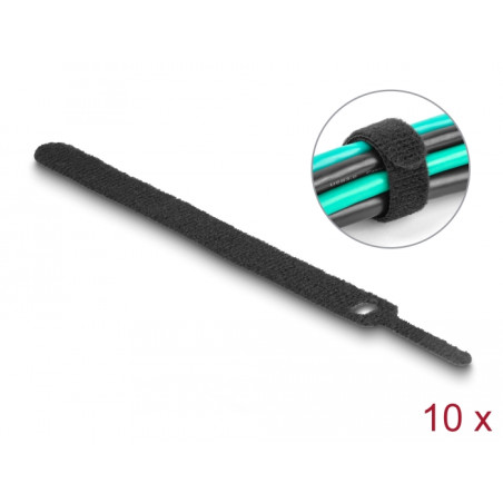 Delock Klett-Kabelbinder L 150 x B 12 mm schwarz 10 Stück