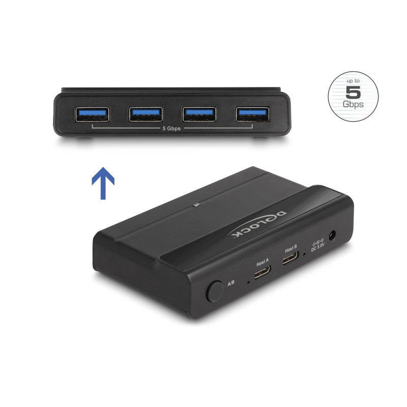 Delock USB 5 Gbps Switch 4 x Gerät und 2 x Host