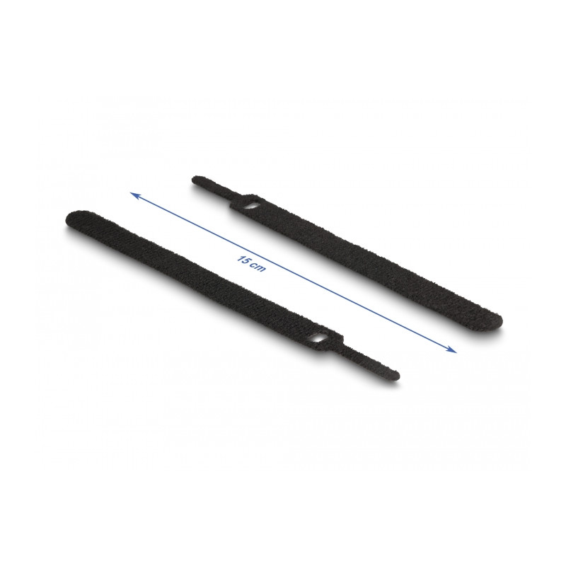 Delock Klett-Kabelbinder L 150 x B 12 mm schwarz 10 Stück
