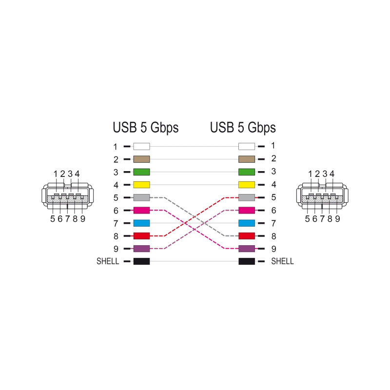 Delock D-Typ Modul USB 5 Gbps Typ-A Buchse zu Buchse 90° gewinkelt