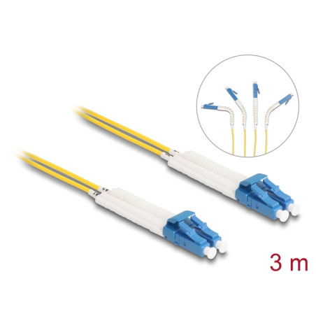 Delock LWL Kabel LC Duplex zu LC Duplex Singlemode OS2 winkelbar 3 m