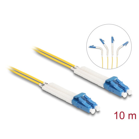 Delock LWL Kabel LC Duplex zu LC Duplex Singlemode OS2 winkelbar 10 m