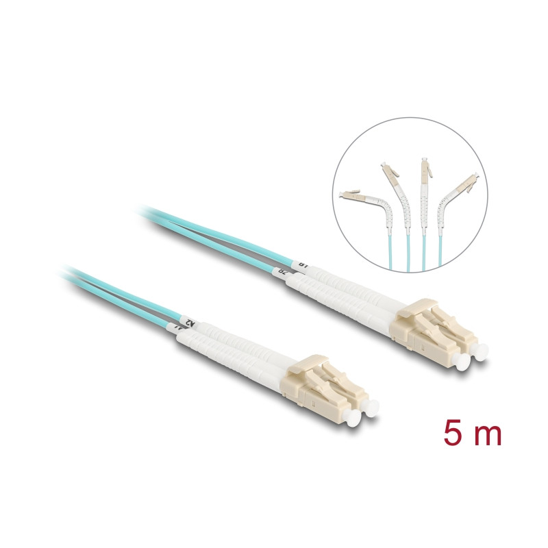 Delock LWL Kabel LC Duplex zu LC Duplex Multimode OM3 winkelbar 5 m