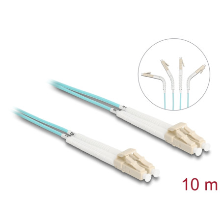 Delock LWL Kabel LC Duplex zu LC Duplex Multimode OM3 winkelbar 10 m