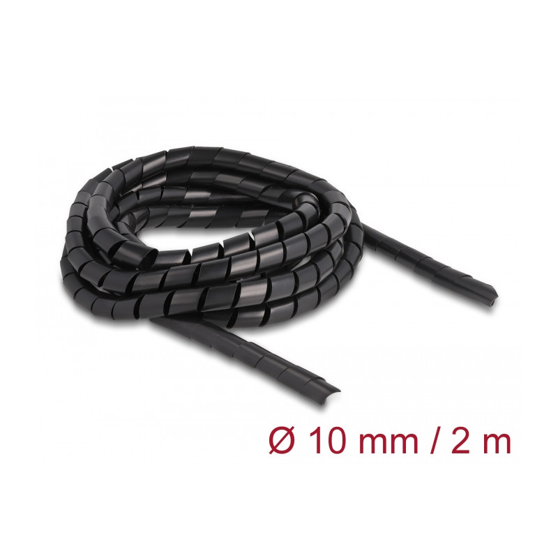 Delock Spiralschlauch flexibel 2 m x 10 mm schwarz