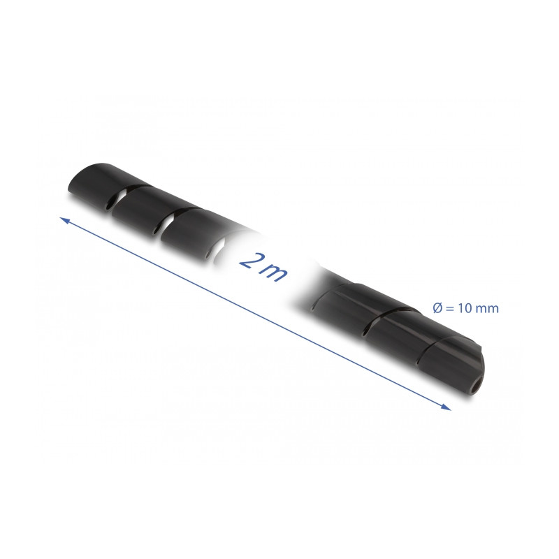 Delock Spiralschlauch flexibel 2 m x 10 mm schwarz
