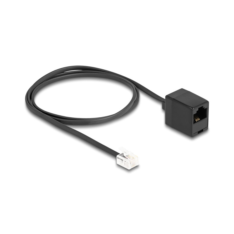 Delock Telefonkabel RJ11 Stecker zu RJ45 Buchse schwarz 1 m