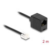 Delock Telefonkabel RJ11 Stecker zu RJ45 Buchse schwarz 2 m