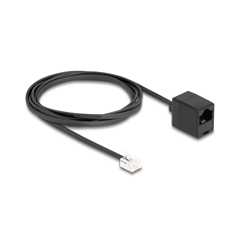Delock Telefonkabel RJ11 Stecker zu RJ45 Buchse schwarz 2 m