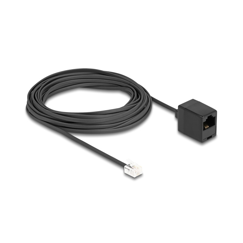 Delock Telefonkabel RJ11 Stecker zu RJ45 Buchse schwarz 10 m