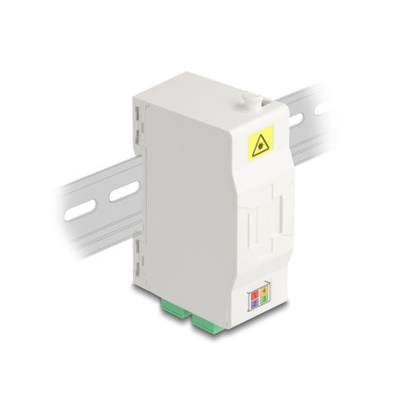 Delock LWL Anschlussdose für Hutschiene mit Spleißhalter und 4 x SC Simplex Kupplung