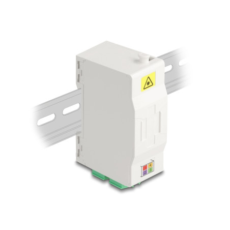 Delock LWL Anschlussdose für Hutschiene mit Spleißhalter und 4 x LC Duplex Kupplung