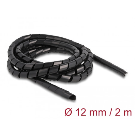 Delock Spiralschlauch flexibel 2 m x 12 mm schwarz