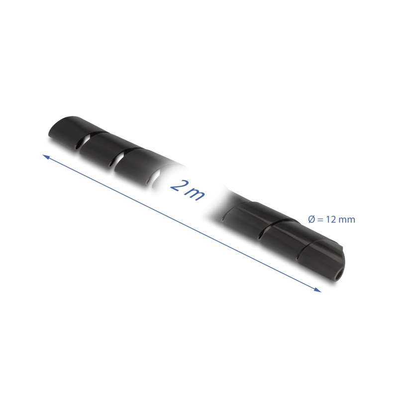Delock Spiralschlauch flexibel 2 m x 12 mm schwarz