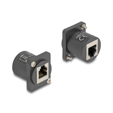 Delock D-Typ Modul RJ12 Buchse zu Buchse mit Schrauben schwarz