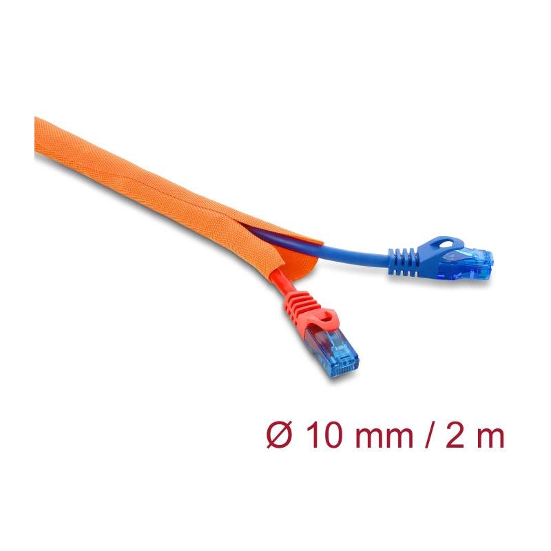 Delock Kabelschutzschlauch selbstschließend 2 m x 10 mm orange