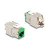 Delock Keystone Modul RJ45 Buchse zu LSA Cat.6A werkzeugfrei grün Set 10 Stück