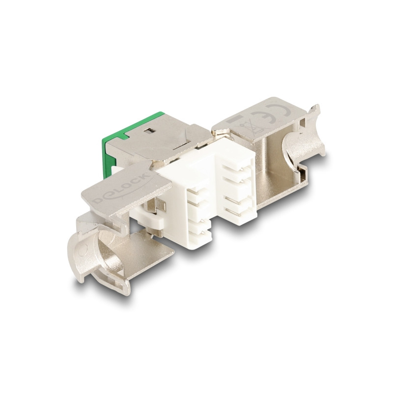 Delock Keystone Modul RJ45 Buchse zu LSA Cat.6A werkzeugfrei grün Set 10 Stück