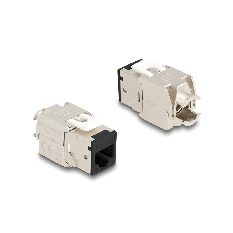 Delock Keystone Modul RJ45 Buchse zu LSA Cat.6A werkzeugfrei schwarz Set 10 Stück