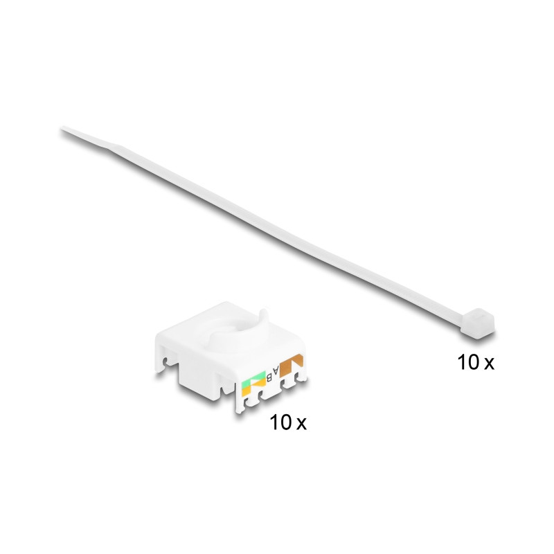 Delock Keystone Modul RJ45 Buchse zu LSA Cat.6A werkzeugfrei schwarz Set 10 Stück
