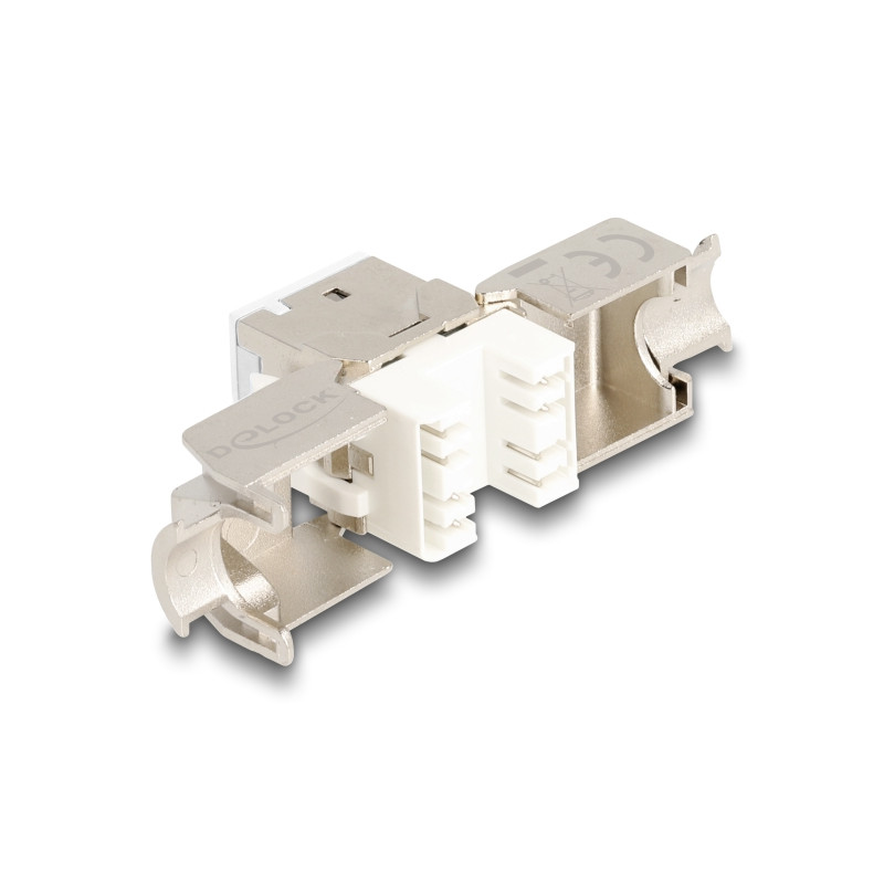 Delock Keystone Modul RJ45 Buchse zu LSA Cat.6A werkzeugfrei weiß Set 10 Stück