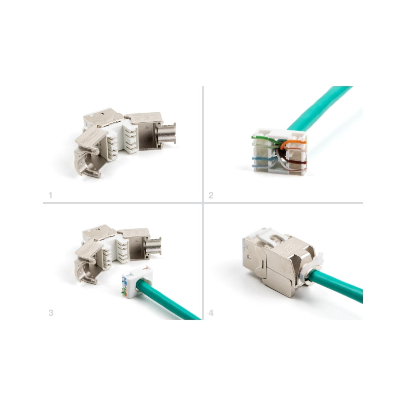 Delock Keystone Modul RJ45 Buchse zu LSA Cat.6A werkzeugfrei weiß Set 10 Stück