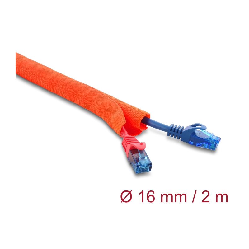 Delock Kabelschutzschlauch selbstschließend 2 m x 16 mm orange